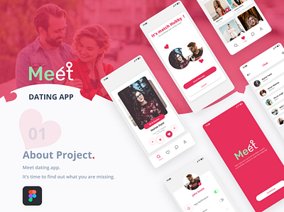 Meet Dating App UI android app design clean ios minimal mobile app modern ui