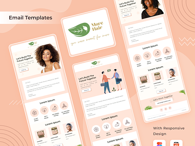 More Hair Email Template UI clean email template minimal newsletter ui