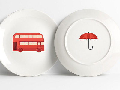 Illustrations for utensils. british cup design dish england english englishman illustration london plate uk utensils