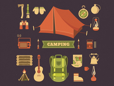 Camping icons