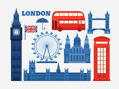 London big ben booth britain england english eye great britain illustration london red bus telephone uk