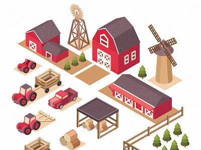 Farm isometric illustration