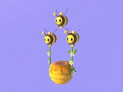 "Gather Honey" 3d art bee c4d cinema 4d octane