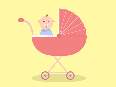 Baby ride! flat design graphic design illustration ui design