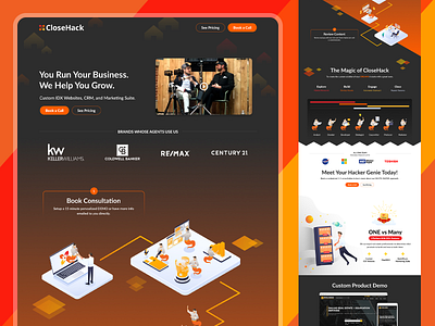 CloseHack Landing Page branding graphic design ui