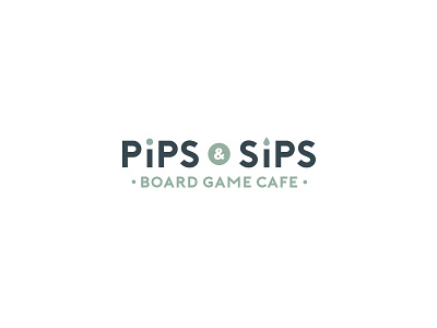 Pips & Sips Logo board game branding cafe identity logo