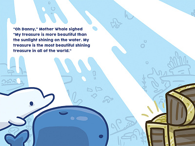 Mother Whale's Treasure illustration kids book whale