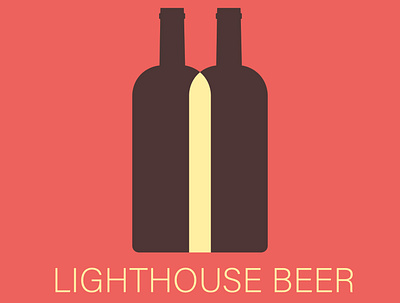 Lighthouse Beer design flat illustration logo typography