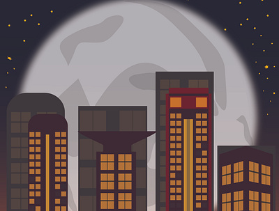 City Nights flat illustration vector