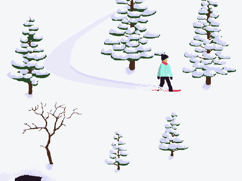 Pixel Snowboarder animation gif graphics james hazael looping motion motion graphics pixel snowboard