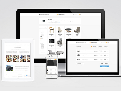 Responsive furniture ecommerce clean flat furniture grid product responsive shopping site store ui ux web