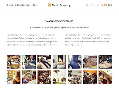 Meubelshopping - iPad & Desktop version clean flat furniture grid product responsive shopping site store ui ux web