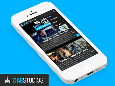 Daestudios - Mobile Version 3d daestudios flat game portfolio showcase site studio ui ux