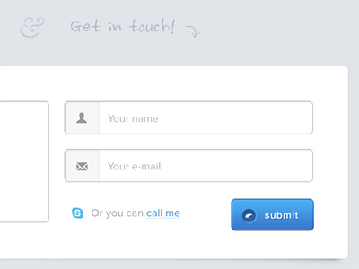 Portfolio contact form button clean contact form get in input portfolio proximanova showcase site skype submit textarea touch web wip
