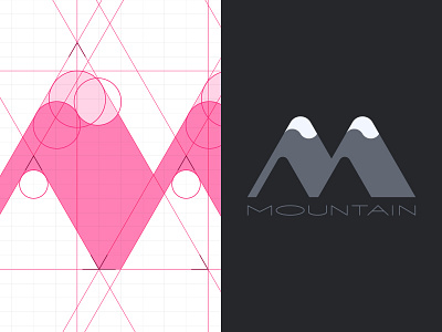 Mountain Logo Design brand design grid icon identity illustration letter logo m mountain snow vector