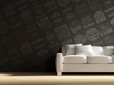 Quotes wall couch design interior living room modern mural quotes typography wall