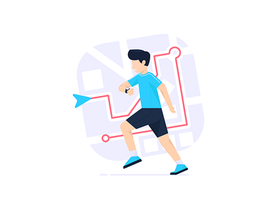 Running Illustration design illustration simple ui