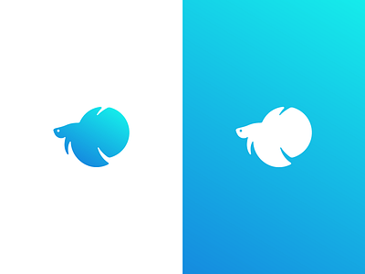 Betta Fish animal betta fish flat icon logo