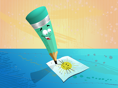 Naughty pencil adobe illustrator cartoon character comic cute design illustration naughty pancil vector