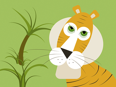 Flat tiger illustration adobe illustrator animal cartoon illustration jungle nature tiger vector wild