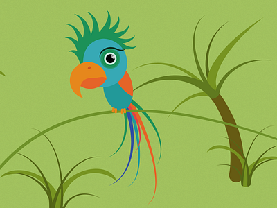 Flat parrot illustration