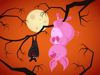 Halloween cartoon piglet