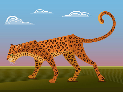 Leopard in savanna