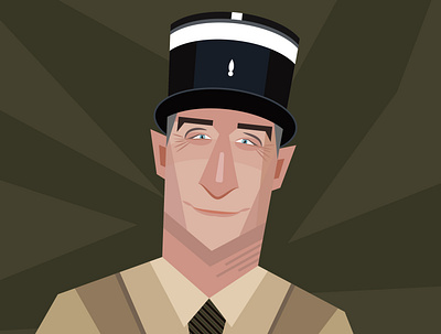 Louis de Funes vector portrait actor adobe illustrator cartoon celebrity character cinema face film character gendarme illustration louis de funes ludovic cruchot military police police character soldier vector