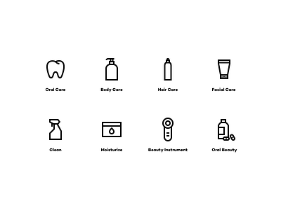 BEAUTY@BEAST ICONS beauty body care clean design facial hair icon icons illustration line moisturize oral sketch