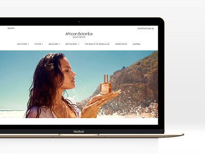 African Botanics ↠ Homepage branding design girl homepage interface model packaging photography ui ux web website