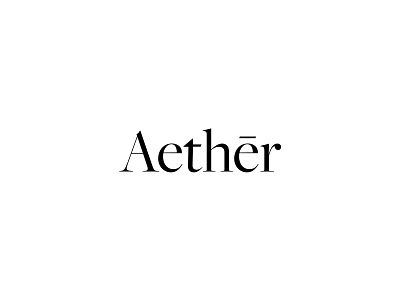 Aethēr ↠ Logo brand branding clean design flat font lettering logo type typography web website