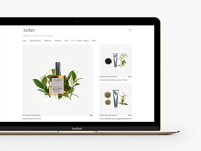 Aethēr ↠ Homepage beauty branding design flat lettering logo type typography ui ux web website