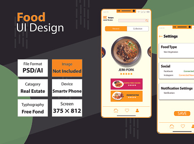 Food App UI branding design graphic design illustration illustrator logo logo design ui ux vector