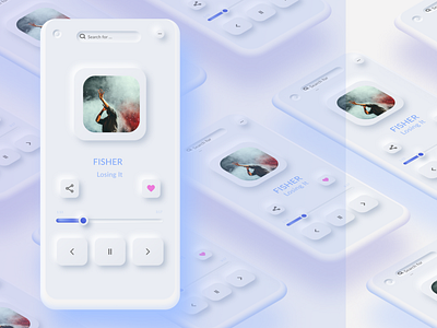 Mobile Music Player in Neumorphism