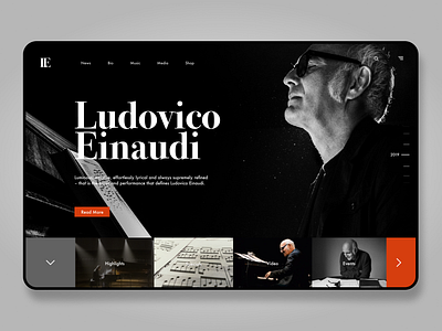Ludovico Einaudi Web page 3d animation app art branding classic culture design graphic design illustration logo minimalism motion graphics music ui ui design uidesign uiux web