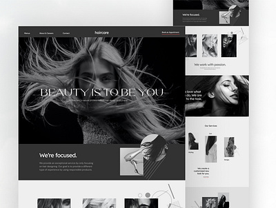 Fashion Haircare Website Concept app beauty branding care design fashion illustration logo ui ui design uidesign uiux web