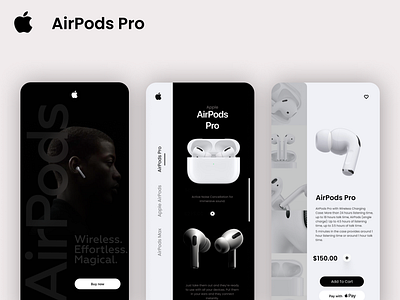 Apple AirPods Pro App concept 3d airpods animation app apple branding design graphic design illustration logo motion graphics ui ui design uidesign uiux web