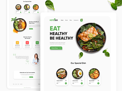 Landing Page Design | Restaurant Website Ui adobe xd clean diet diet website fitness fitness website food food website healthy keto food landing page landing page design minimal restaurant web ui ui design ui ux web design web ui website ui