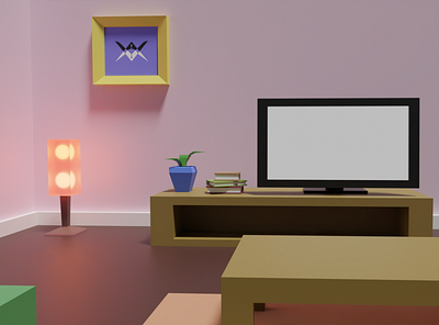 Low poly room 3d 3dmodeling blender lowpoly