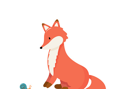 Cute cartoon fox animal card character fox illustration poster vector