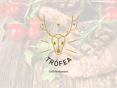 Trófea grill restaurant logo concept