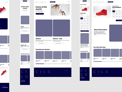 Wireframe for online shoe store