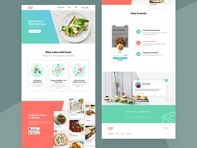 Foozi LandingPage app delivery food illustration landingpage restaurant website