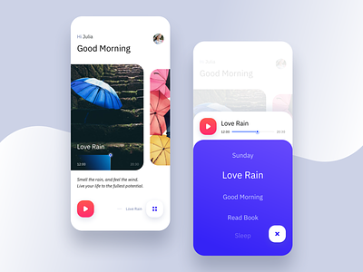 App | The sound of Life app book ios life love mobile product design quotes rain relax sound trend ui ux vietnam