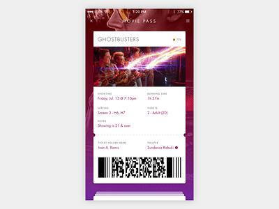 Movie Ticketing App Concept app application cinema dailyui film ios ios9 iphone mobile movie ticket ui user interface