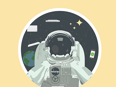 Meraket Man astronaut earth illustration moon space