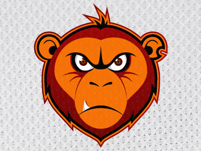 Furious George football illustration logo mascot monkey