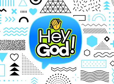 Hey God series logo bubble church colorful cute emoji illustration illustrator kidart logo logodesign pray prayer talk