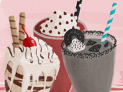 Sweet Tooth Saturdays { 2 / 8 } chocolate colorful dessert food icecream illustration illustrator photoshop pink sweet