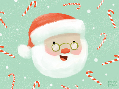 Happy Santa candy candycane christmas cute illustration illustrator kidart santa santaclaus sweets winter